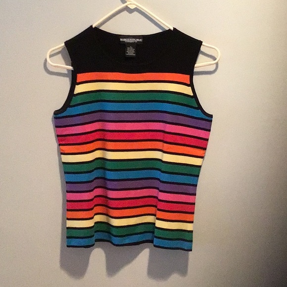 World Republic Rainbow Stripe Sleeveless Pull Over Top Small - Picture 1 of 3